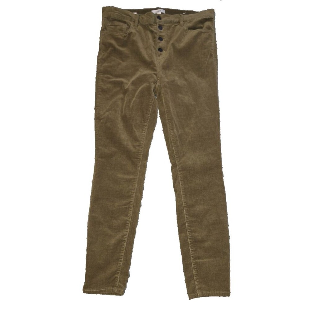 Loft Outlet High Rise Skinny Corduroy Jeans Size 8 Green Brown Hues Fall Winter
